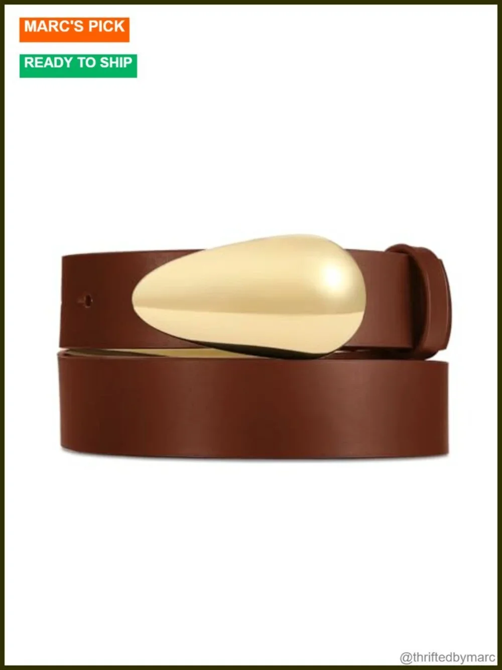Faux Leather Waist Belt with Gold Buckle for Jeans & Dresses